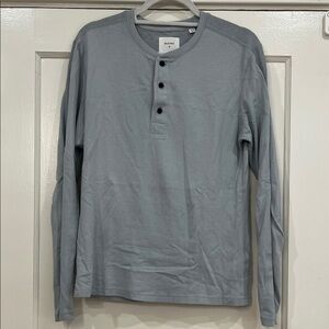 Men's Billy Reid Light Blue/ Gray Henley Shirt